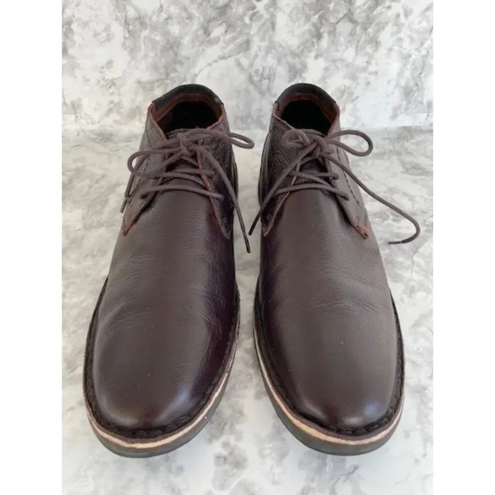 Kenneth Cole Reaction Brown Leather Chukka Boots Men's Size 12 Modern Classic